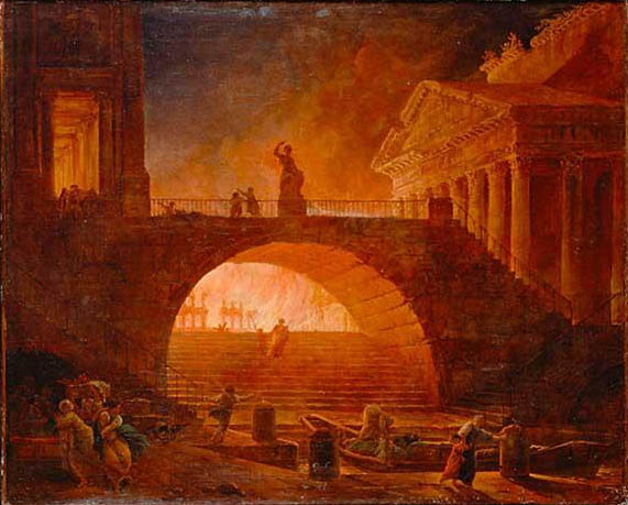 Hubert Robert The Fire of Rome